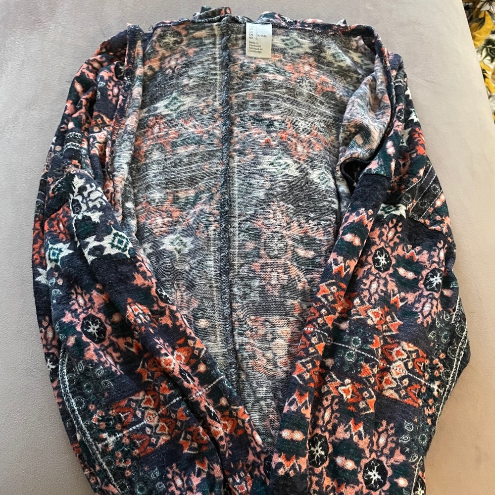 H&M patterned duster sweater